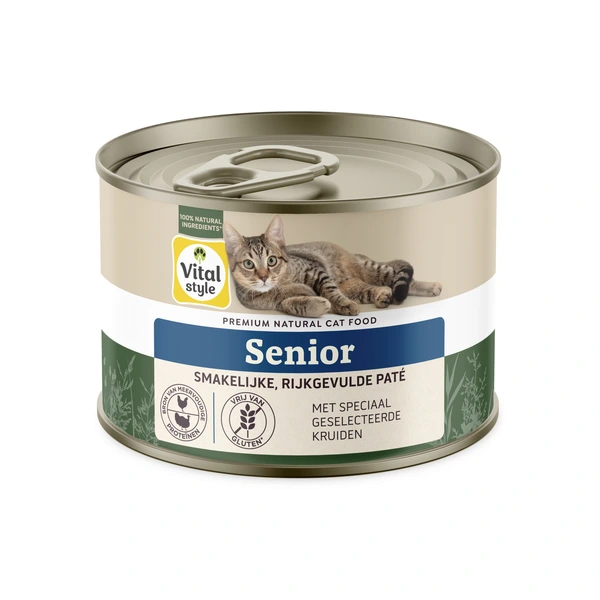 Vitalstyle Ecostyle blik senior care 200gr. kattenvoer - afbeelding 1