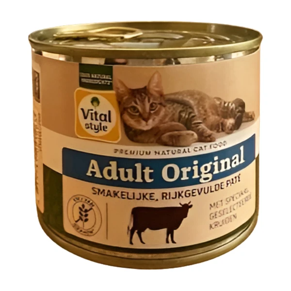 Vitalstyle Ecostyle cat blik adult original rund 200gr. kattenvoer - afbeelding 1