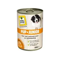 Vitalstyle Ecostyle dog blik pup + junior 400 gram Hondenvoer - afbeelding 1