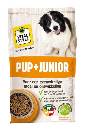 Vitalstyle Ecostyle dog pup + junior 8 kg Hondenvoer - afbeelding 1