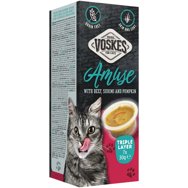 Voskes amuse triple layer rund&surimi&pompoen 7x30 gram SALE! - afbeelding 1