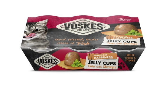 Voskes Delicatesse kat gelei tonijn & garnalen 150 gr - afbeelding 1