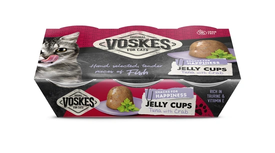 Voskes Delicatesse kat gelei  tonijn & krab 150 gr - afbeelding 1