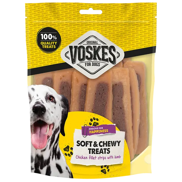 Voskes kipfilets soft&chewy met lam 400 gram - afbeelding 1