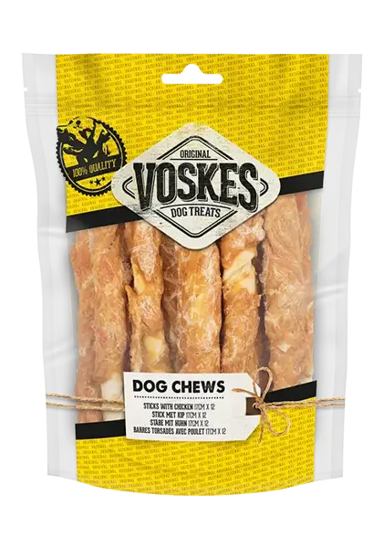 Voskes rawhide sticks met kip 17cm 12st. - afbeelding 1