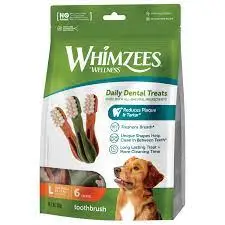 Whimzees toothbrush star large 14 cm value bag 6 stuks - afbeelding 1
