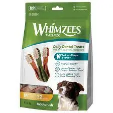 Whimzees toothbrush star medium 11 cm value bag 12 stuks - afbeelding 1