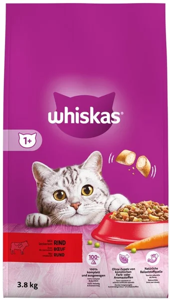 Whiskas droog rund & worteltjes 3.8 kg Kattenvoer - afbeelding 1