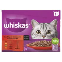 Whiskas multi-pack classic selectie vlees in saus 12x85 gram