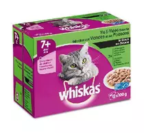 Whiskas multi-pack senior 7+ vis & vlees in saus 12x85 gram