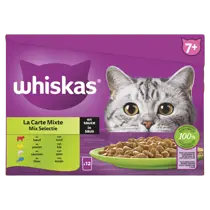 Whiskas multi-pack senior 7+ vis & vlees in saus 12x85 gram