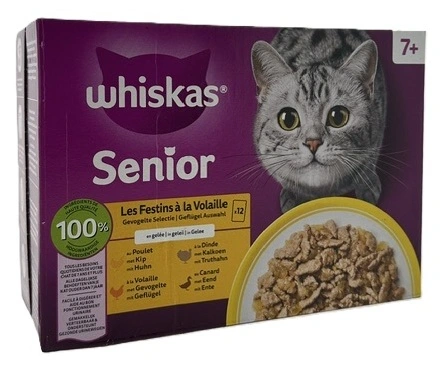 Whiskas multi-pack senior 7+ gevogelte in gelei 12x85gr. - afbeelding 1