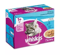 Whiskas multi-pack vis selectie in gelei 12x85 gram