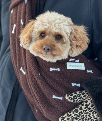 WOOFWOOF draagzak bruin met botjes verstelbaar - afbeelding 3