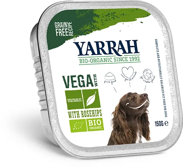 Yarrah hond biologisch alu brokjes vega met groenten 150 gr