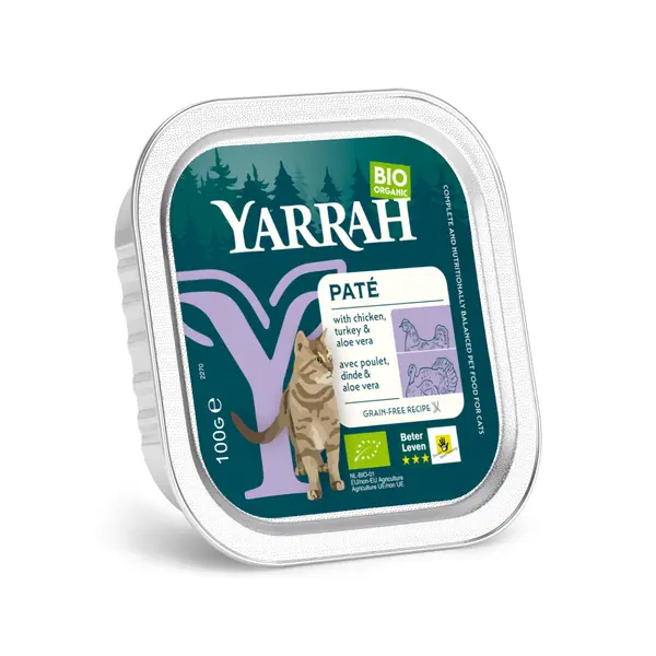 Yarrah kat biologisch alu brokjes kip met kalkoen 100 gr - afbeelding 1