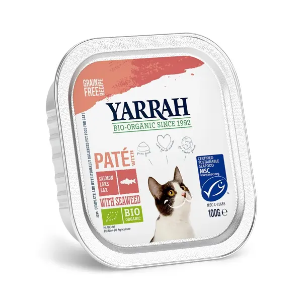 Yarrah kat biologisch alu pate zalm 100 gr - afbeelding 1