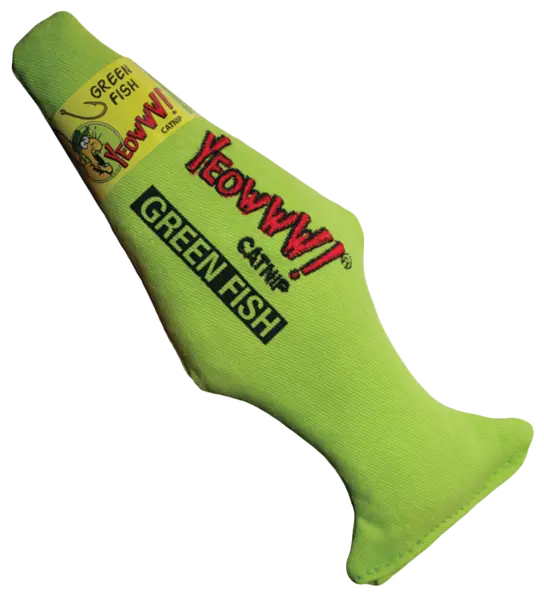 Yeowww green fish kattenspeeltje