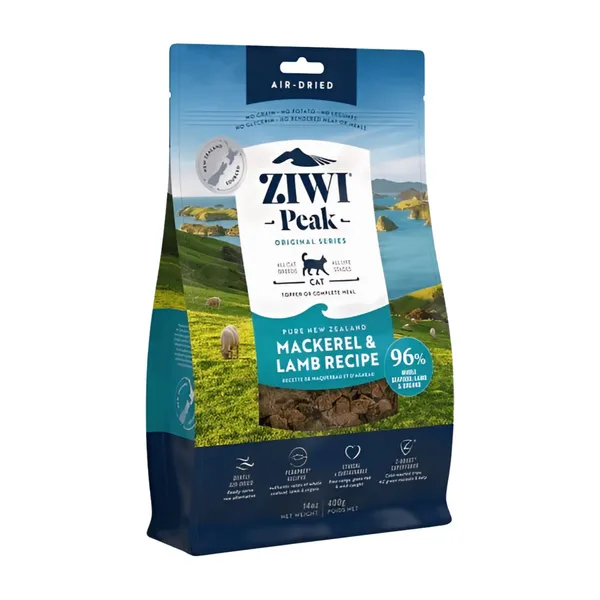 Ziwi Peak cat AIR DRIED mackerel&lamb 400gr - afbeelding 1