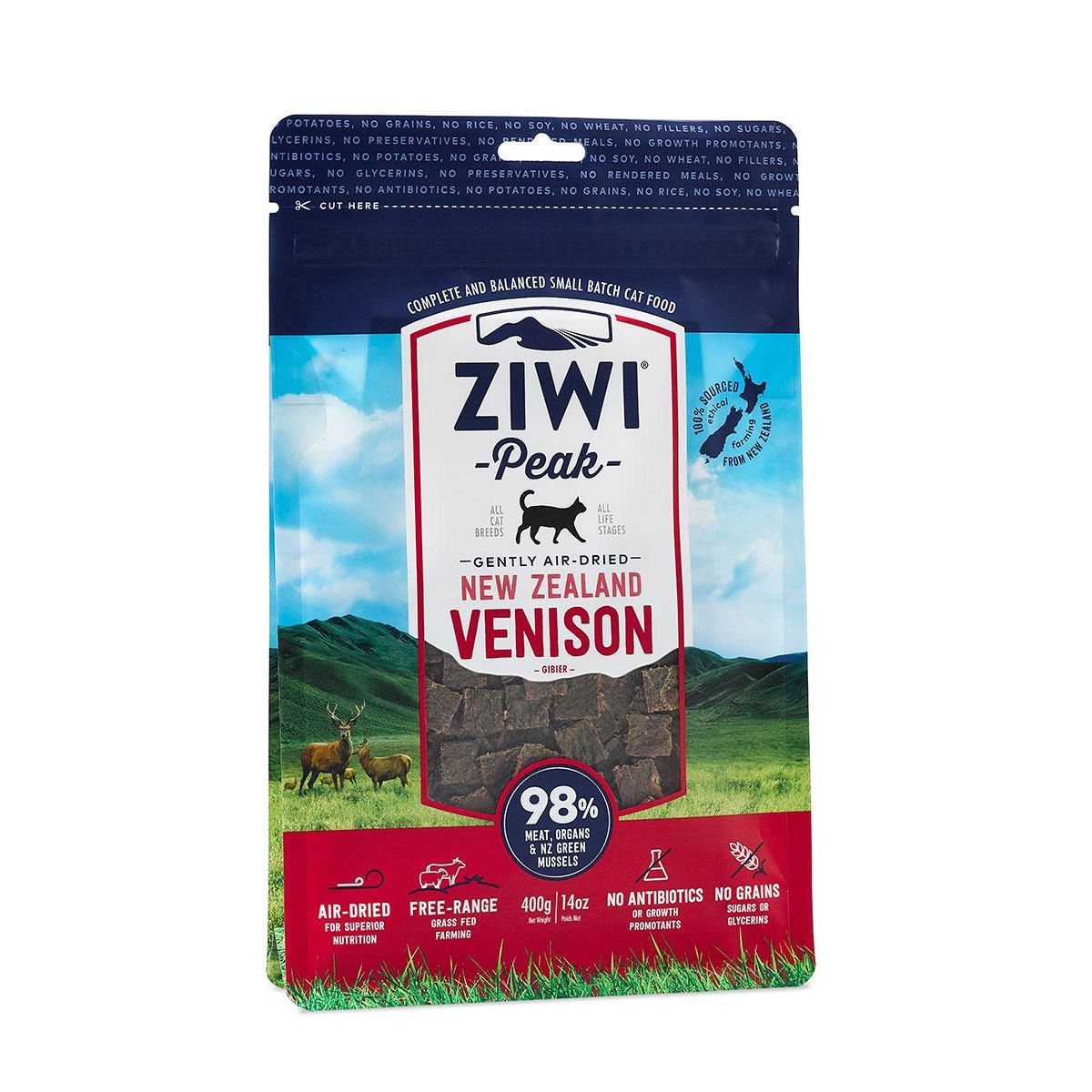 Ziwi Peak cat gently airdried venison 400 gram Van Noord's Dierenvoeders